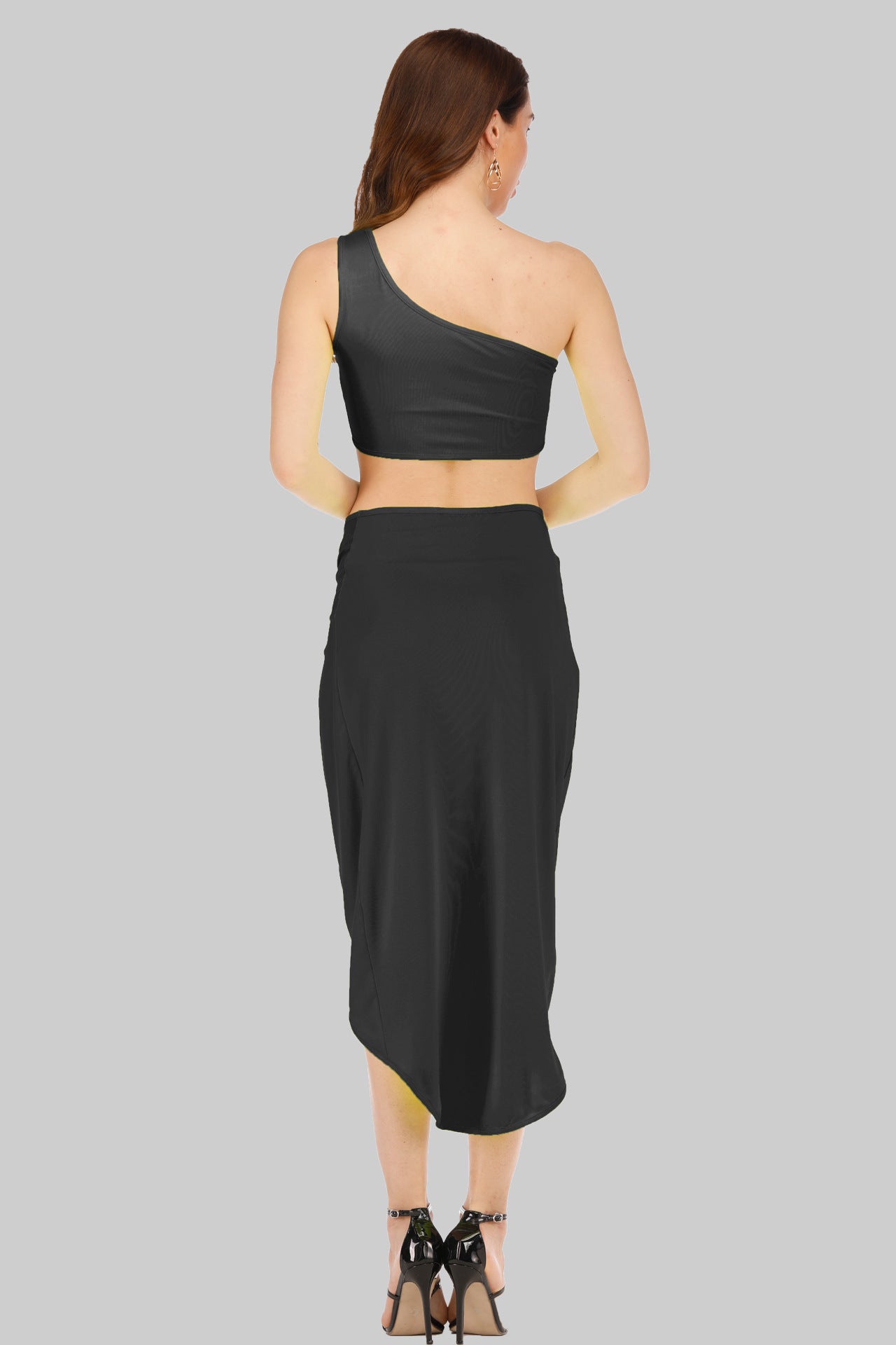 One Shoulder 2 Piece Midi Dress