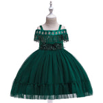 Load image into Gallery viewer, Puff Sequin Strappy Girl Dress Shop Online
