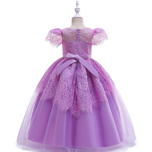 Kids Girl Puff Prom Organza Lace Dress Online Wholesalers