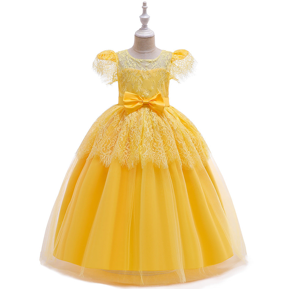 Kids Girl Puff Prom Organza Lace Dress Online Wholesalers