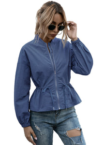 Solid Zipper Wind-Proof Jacket Outerwears