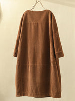 Load image into Gallery viewer, Corduroy Long Midi Dress
