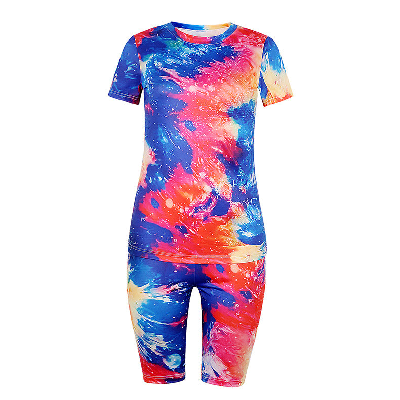 Print Top Tee and Shorts Co Ord Sets Loungewear With Marks