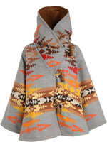 Load image into Gallery viewer, Woolen Print Hooded Jacket Outerwear
