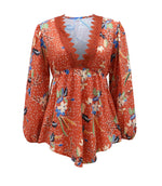 Load image into Gallery viewer, Balloon Sleeve Print Shirt Dress for Winter

