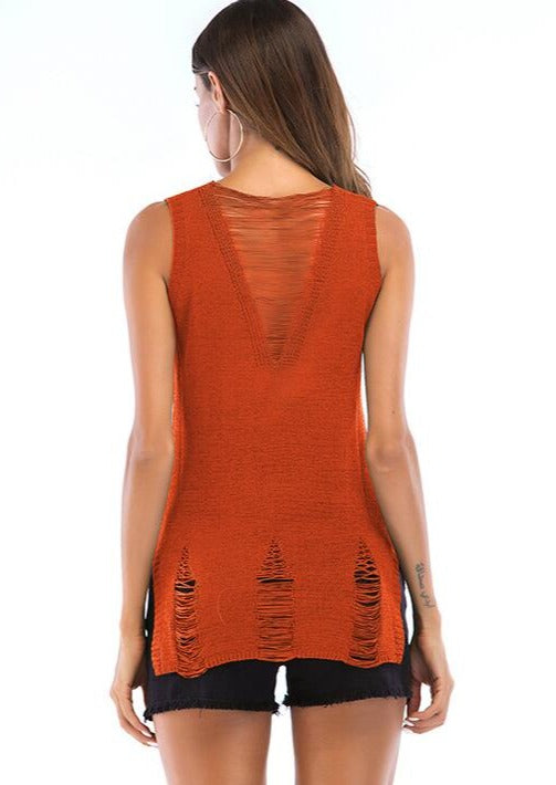 Chic Hollow knit Tank Top Online Wholesalers