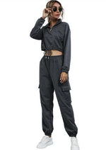 Load image into Gallery viewer, Yoga Sport Crop Top and Cargo Pants Co Ord Sets Outfits

