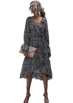 Load image into Gallery viewer, Designer Style Print Flounce Midi Dresses For Your Couture House
