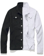 Load image into Gallery viewer, Men Constrast Color Button Down Denim Jacket Coats
