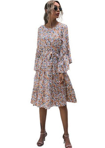 Factory Online Custom Women Flower Print Midi Dress On Fashionriva