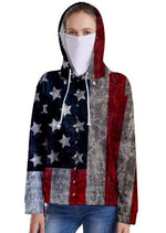 Load image into Gallery viewer, Plus Curve Print Hooded Veil Mask Outerwear Coats
