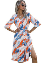 Load image into Gallery viewer, Stylish Tie dye Midi Slit Dress
