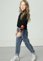 Load image into Gallery viewer, Chic Wide Leg Distressed Jeans for Girl
