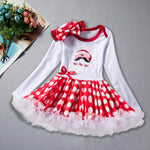Load image into Gallery viewer, Christmas  Lace hem Kid Girls Dress
