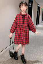 Load image into Gallery viewer, Latest New Arrivals Girils Plaid Ruff Dress
