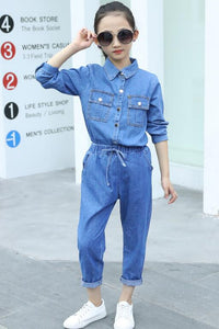 Online Wholesale Girl'sDenim jacket And Jeans Two Piece Sets