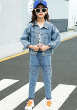 Load image into Gallery viewer, Garments Factory Online Wholesale Girl Denim jacket And Jeans Two Piece Sets
