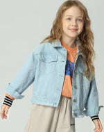 Load image into Gallery viewer, Girl Denim Jacket Outerwears Wholesale
