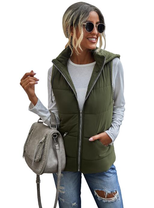 Quilted Thick Hooded Gilet Armour Coats For Womens