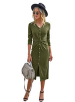 Load image into Gallery viewer, Chic Button Front Knitted Midi Dresses Shopping Online
