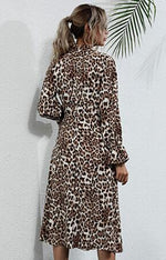 Load image into Gallery viewer, Chic Leopard Print Midi Dresses Wholesalers

