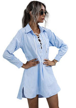 Load image into Gallery viewer, Tie Neck Blazer Dress Shirt Design For Womens Fashionriva

