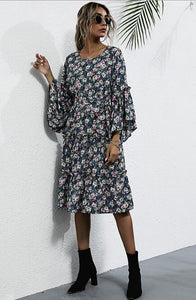 Factory Online Custom Women Flower Print Midi Dress On Fashionriva