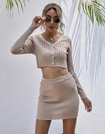Load image into Gallery viewer, Lounge Homewear Crop Top And Skirts Co Ord Outfits Sets
