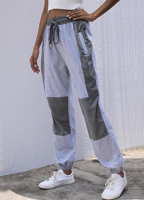 Color Block Casual Lounge Jogger Trousers Online Shoppiing