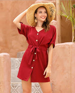Load image into Gallery viewer, Latest Designer Button Down Mini Dresses
