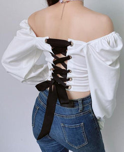 Tie Back Ruffle Crop Top Wholesale for Womens