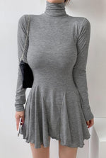 Load image into Gallery viewer, Ruffle Turtle Neckline Mini Dress Shopping On Fashionriva
