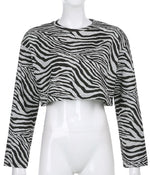 Load image into Gallery viewer, Zebra Print Crop Sweater Wholesalers
