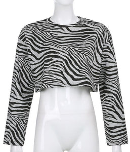 Zebra Print Crop Sweater Wholesalers