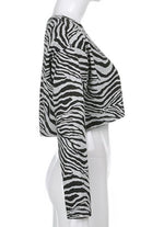 Load image into Gallery viewer, Zebra Print Crop Sweater Wholesalers

