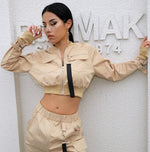 Load image into Gallery viewer, Wholesale Crop Cargo Jacket Outerwear for Womens
