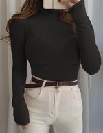 Load image into Gallery viewer, Bodycon Turtle Neck Basic Tee Shirts Wholesalers
