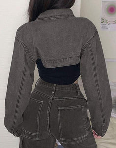 Fashion Riva Denim Crop Jacket for Womens
