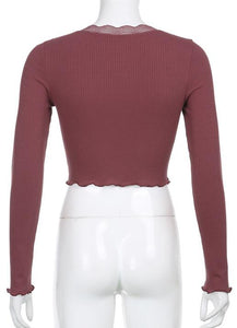 Fashion Knit Crop Top For Ladies