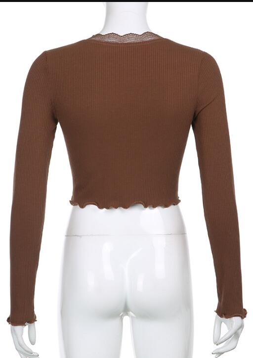 Fashion Knit Crop Top For Ladies