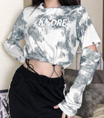 Load image into Gallery viewer, Tie Dye Foil Letter Crop Top Wholesalers
