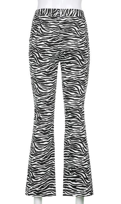 High Rise Zebra Print Flare Joggers For Womens