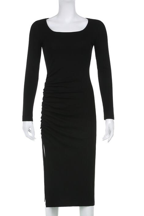 High Waisted Ruch Midi Dress From Fahsion Riva