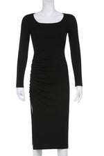 Load image into Gallery viewer, High Waisted Ruch Midi Dress From Fahsion Riva
