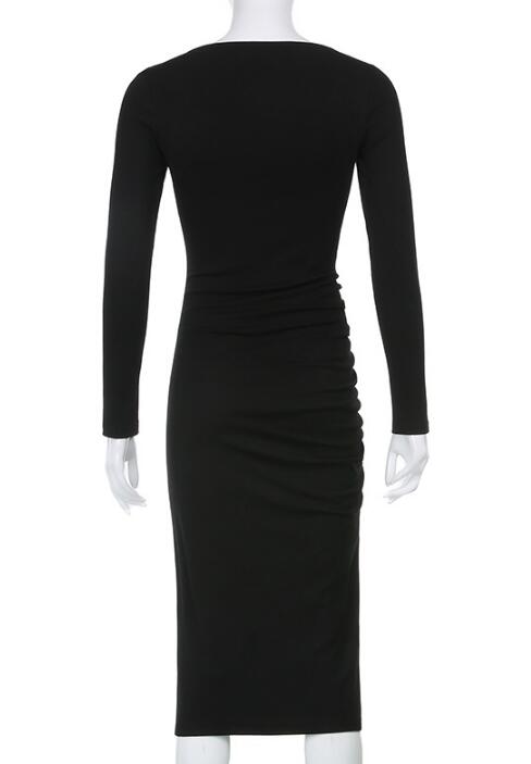 High Waisted Ruch Midi Dress From Fahsion Riva