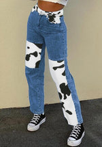 Load image into Gallery viewer, Color Blocked High Waist Denim Jeans Wholesale
