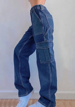 Load image into Gallery viewer, Denim Cargo Pants for Lady
