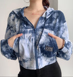 Load image into Gallery viewer, Trendy Tie Dyed Crop Hoodie Outerwear for Womens
