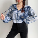 Load image into Gallery viewer, Trendy Tie Dyed Crop Hoodie Outerwear for Womens
