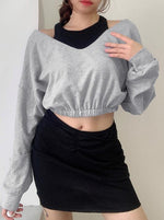 Load image into Gallery viewer, Trendy Color contrast Crop Top for Missy
